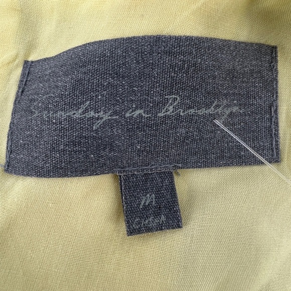 Sunday In Brooklyn Yellow Brown Striped Sleeveless Blouse Size Medium Women’s - Picture 2 of 6